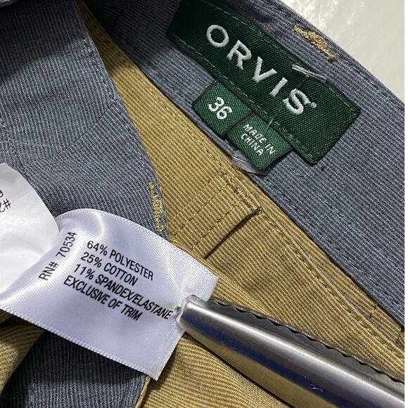 Orvis Khaki Shorts Size 36 Stretch Blend Casual Outdoor Wear - Picture 6 of 6